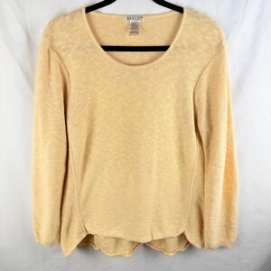 Avalin Cotton Cream Beige Scoop Neck Lightweight Sweater One Size Coastal